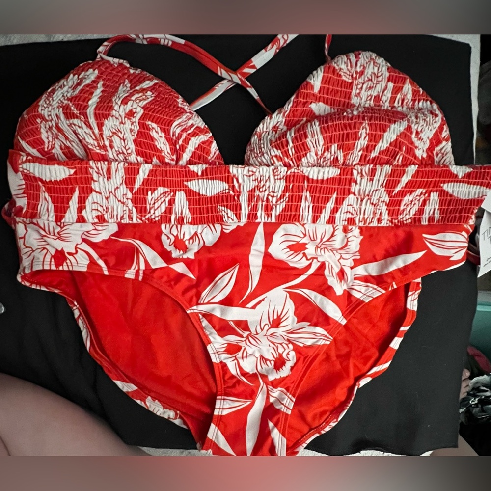 NWT Time and Tru Vibrant Orange Bikini Set